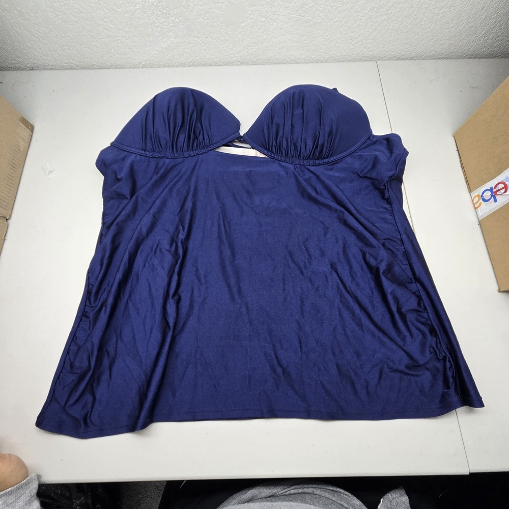 Cacique Women Bra 46C Navy Blue Swimwear Underwired Tankini